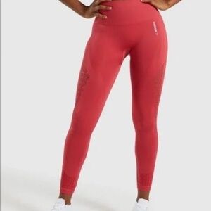 Gymshark Energy + Seamless Leggings - Red x-small